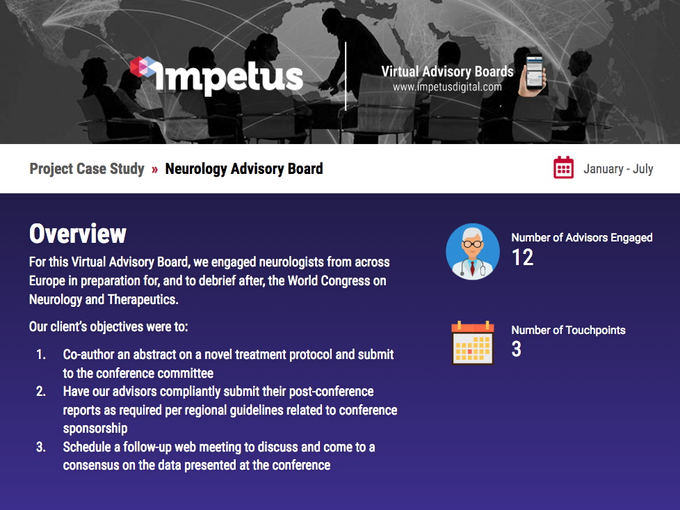 Neurology Virtual Advisory Board Case Study