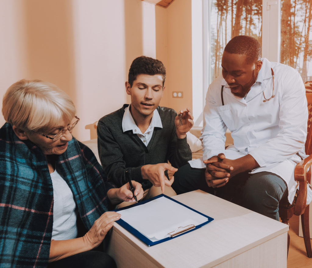 Patient collaborating with physician