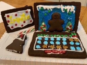 Laptop gingerbread house
